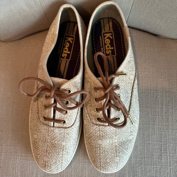 Keds Champion Canvas Sneakers, Gold Print - Picture 3 of 4